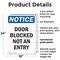 Signmission Door Blocked Not An Entry, 18 in W x Rectangle, Plastic OS-2PACK-NS-P-1824-V-11472 - alternate 3